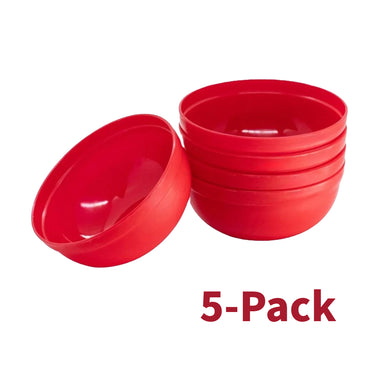 Mini bol de plástico de 270 ml de capacidad (paquete de 5) rojo